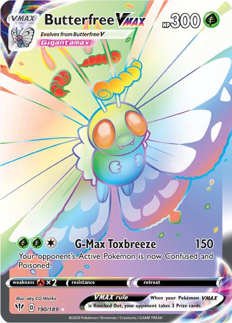 Butterfree VMAX (Secret) | SWSH03: Darkness Ablaze #190/189