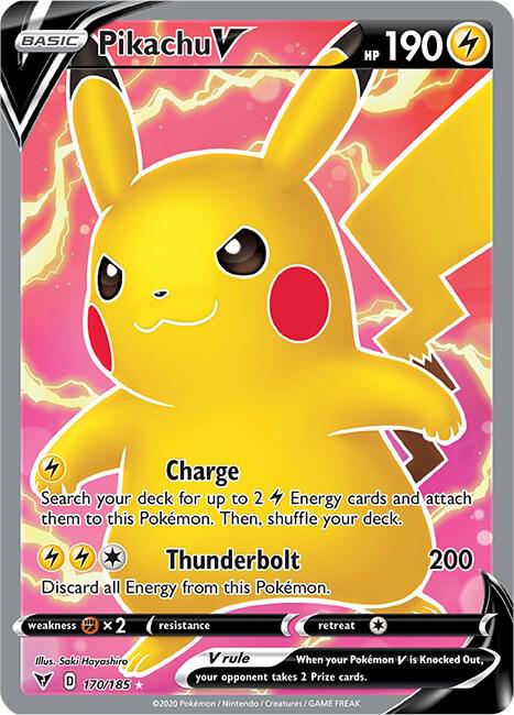 Pikachu V (Full Art) | SWSH04: Vivid Voltage #170/185