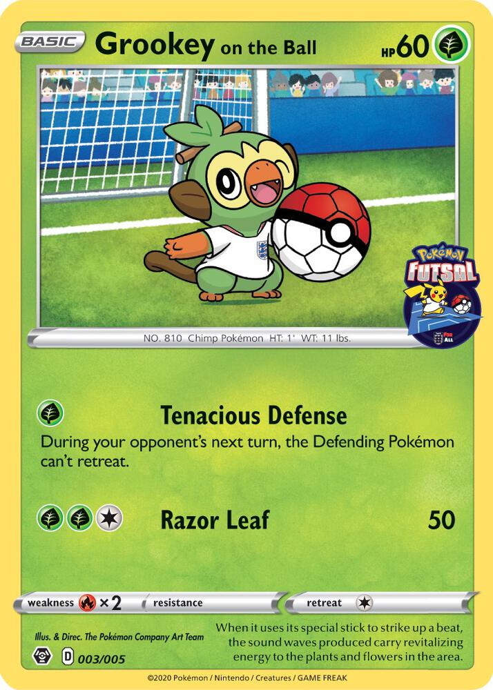 Grookey on the Ball - 003/005 (Pokemon Futsal) | Miscellaneous Cards & Products #003/005