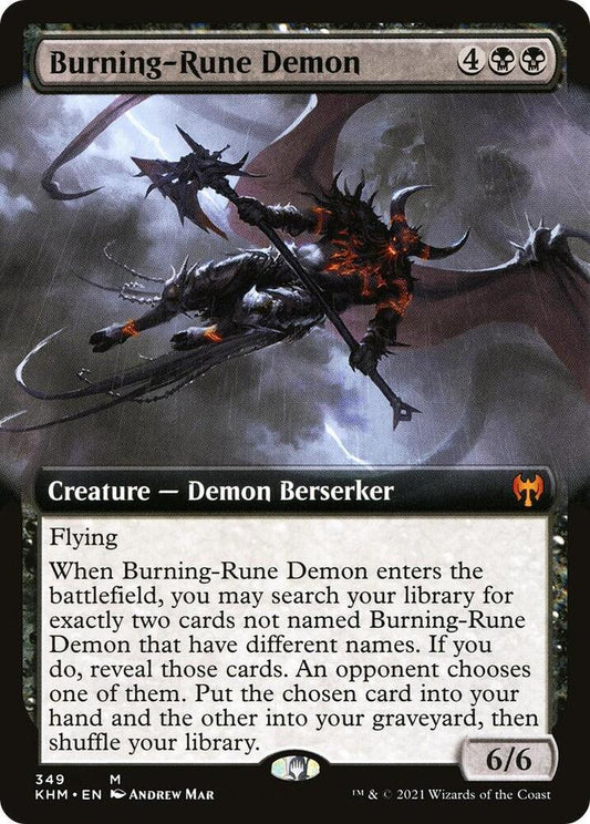 Burning-Rune Demon (Extended Art) | Kaldheim #349