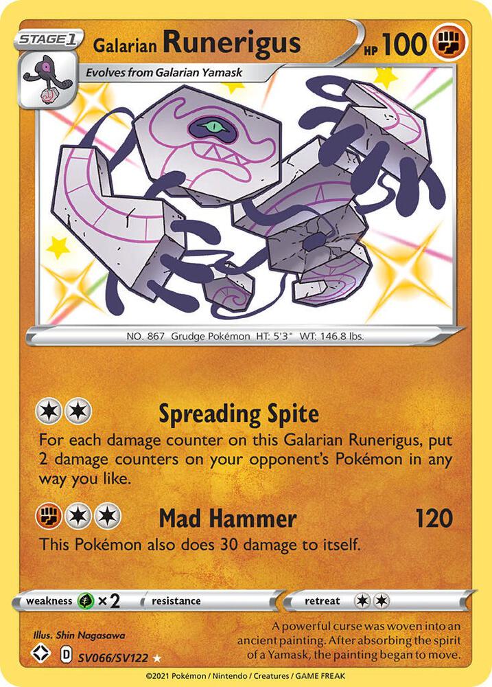 Galarian Runerigus | Shining Fates: Shiny Vault #SV066/SV122