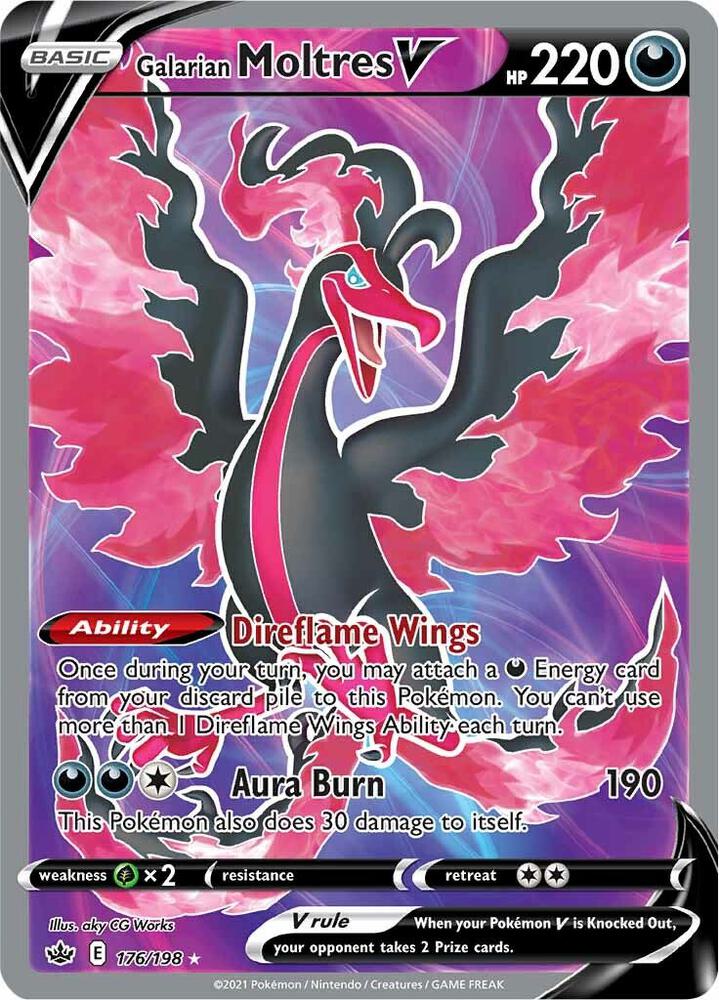 Galarian Moltres V (Full Art) | SWSH06: Chilling Reign #176/198