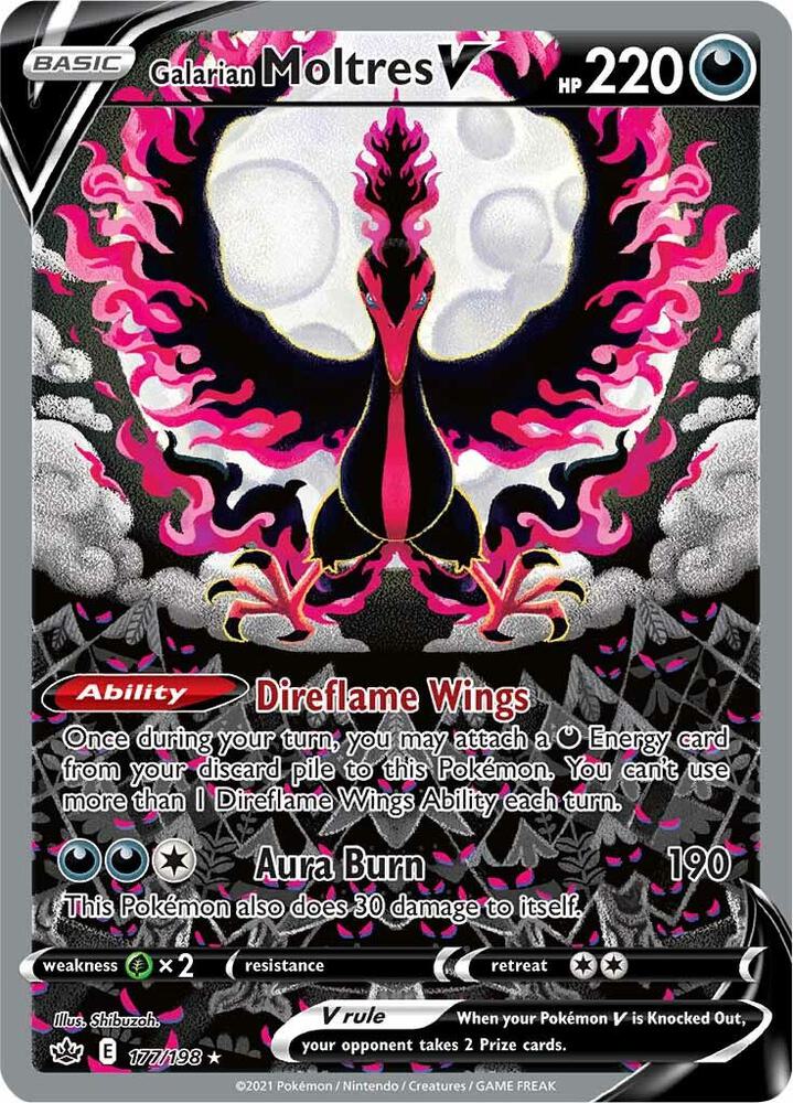 Galarian Moltres V (Alternate Full Art) | SWSH06: Chilling Reign #177/198