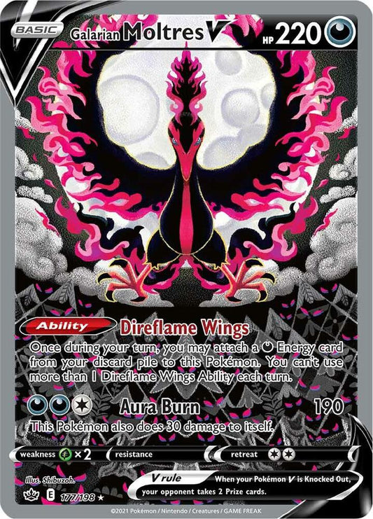 Galarian Moltres V (Alternate Full Art) | SWSH06: Chilling Reign #177/198