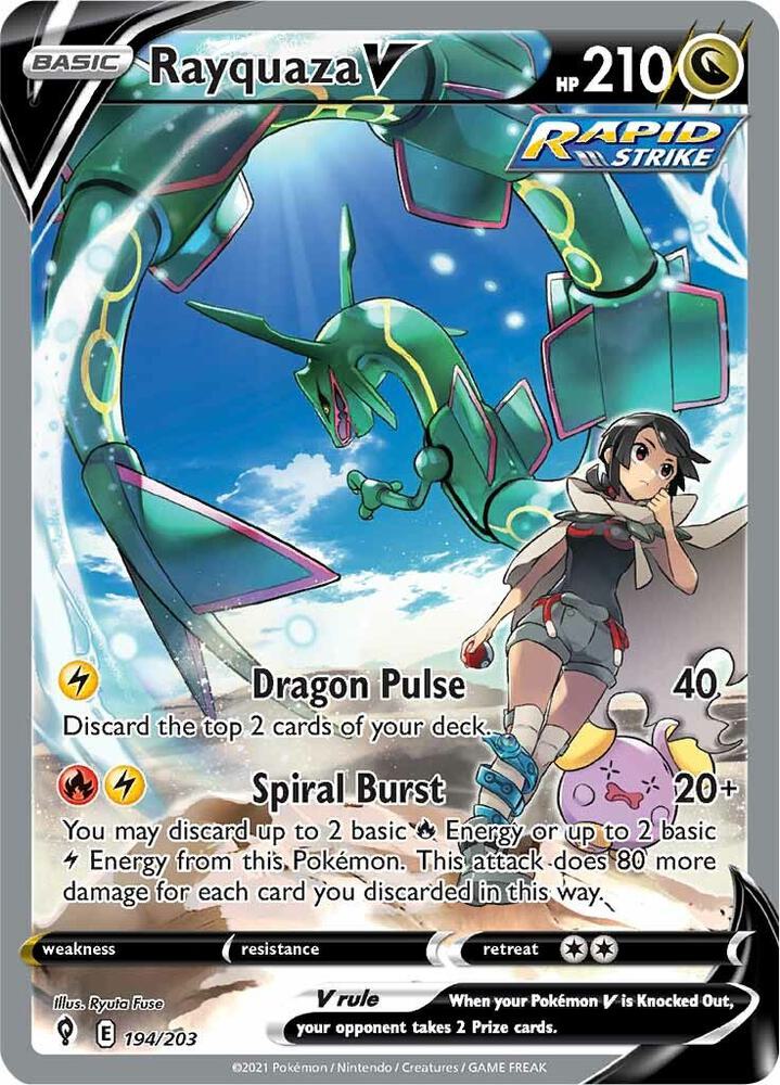 Rayquaza V (Alternate Full Art) | SWSH07: Evolving Skies #194/203