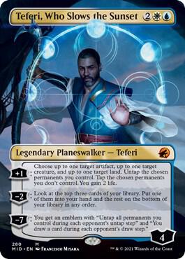 Teferi, Who Slows the Sunset (Borderless) | Innistrad: Midnight Hunt #280