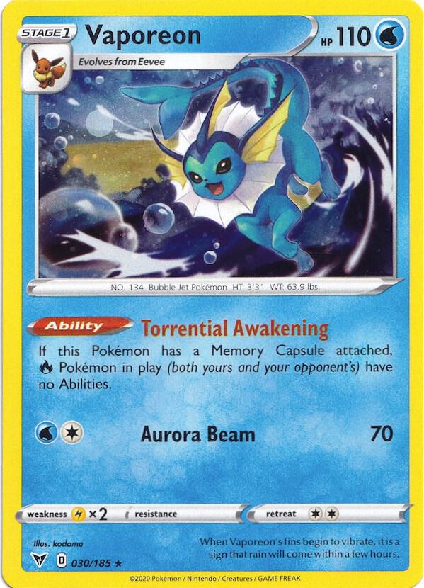 Vaporeon - 030/185 (Cosmos Holo) | Miscellaneous Cards & Products #030/185