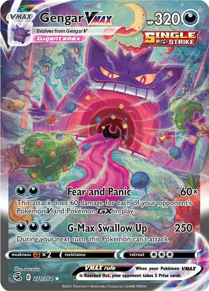 Gengar VMAX (Alternate Art Secret) | SWSH08: Fusion Strike #271/264