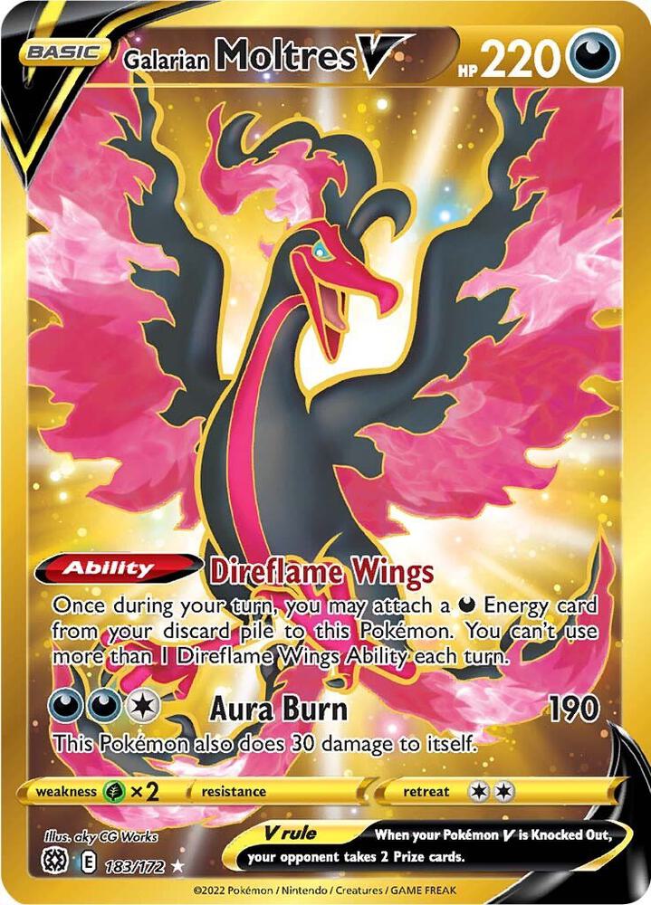 Galarian Moltres V (Secret) | SWSH09: Brilliant Stars #183/172