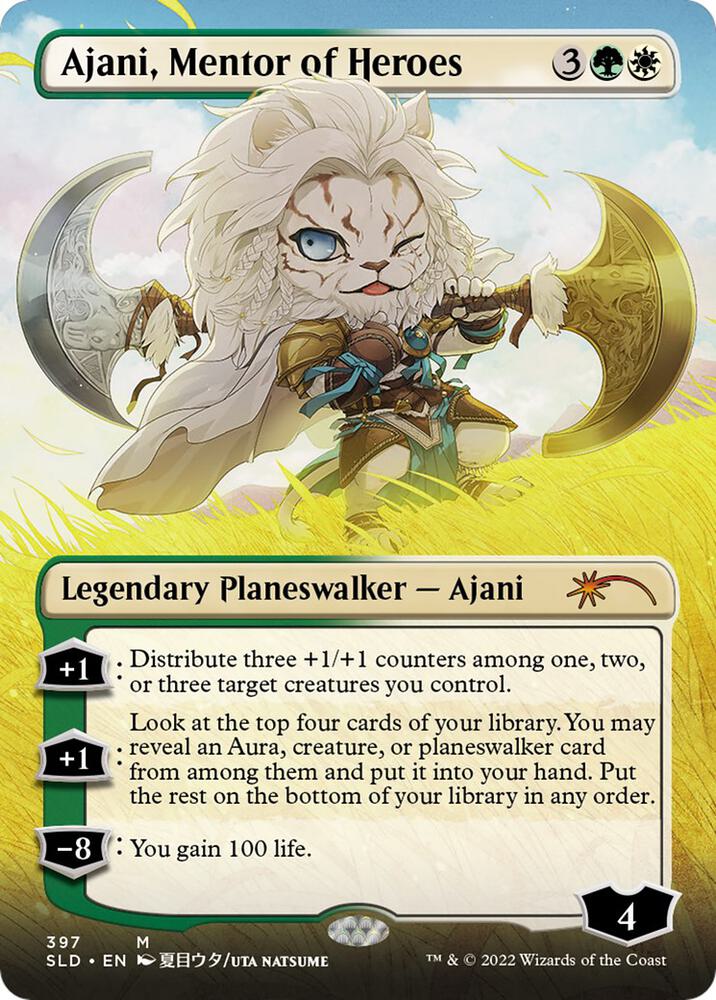 Ajani, Mentor of Heroes (Borderless) | Secret Lair Drop Series #397