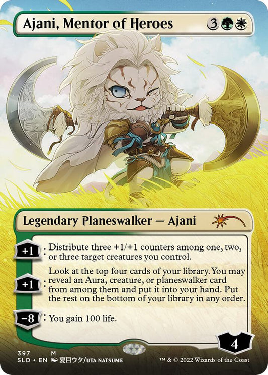 Ajani, Mentor of Heroes (Borderless) | Secret Lair Drop Series #397