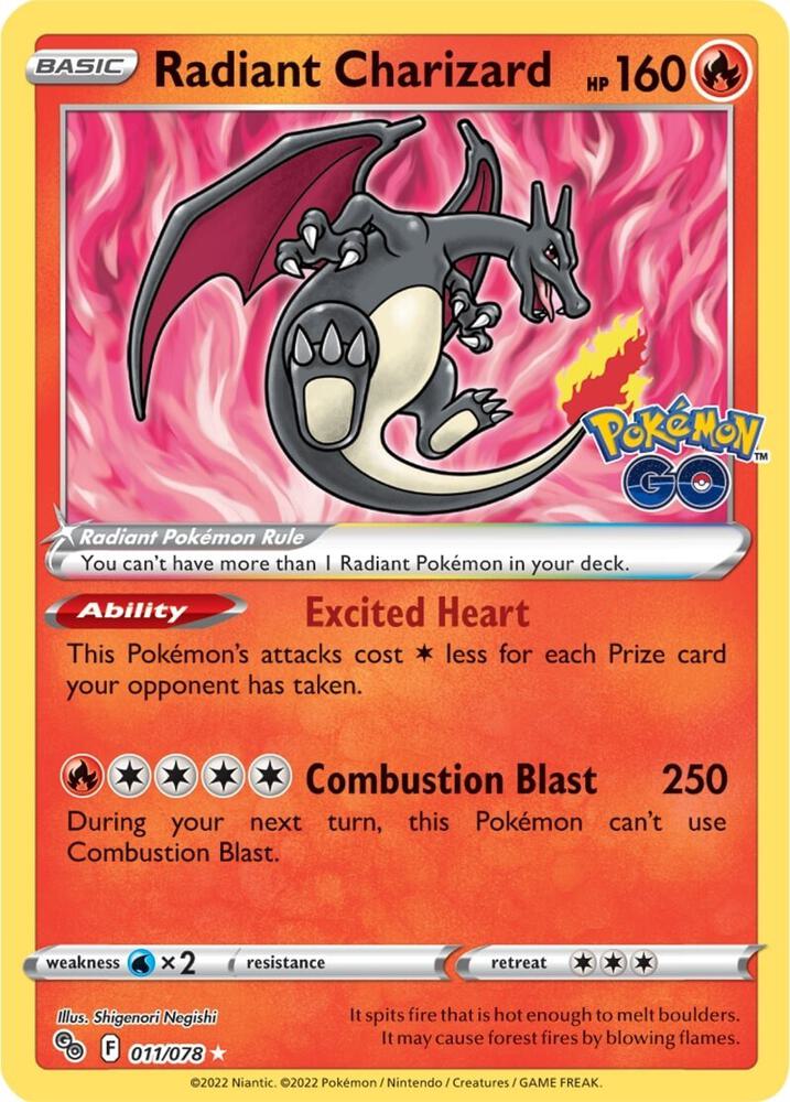 Radiant Charizard | Pokemon GO #011/078