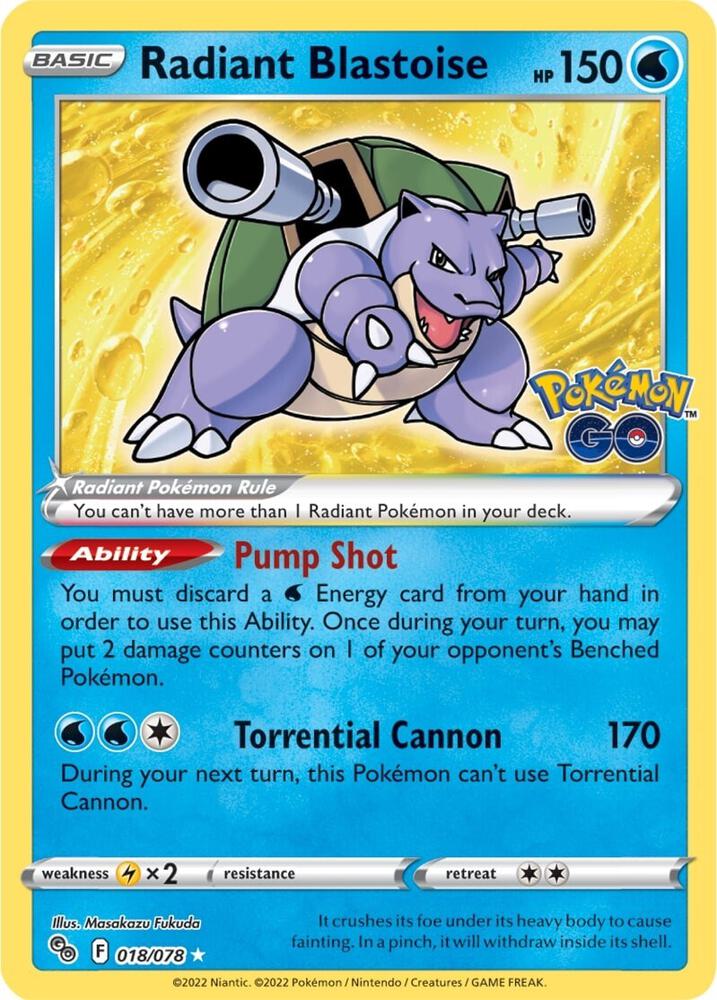 Radiant Blastoise | Pokemon GO #018/078