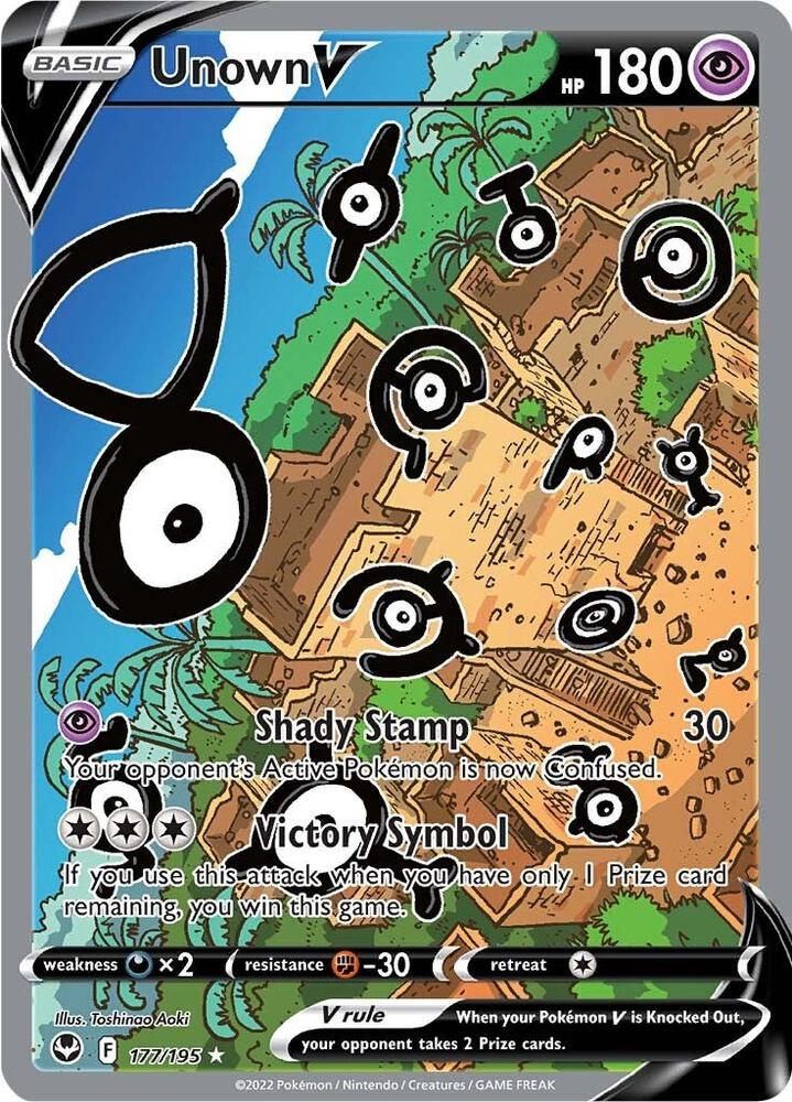Unown V (Alternate Full Art) | SWSH12: Silver Tempest #177/195