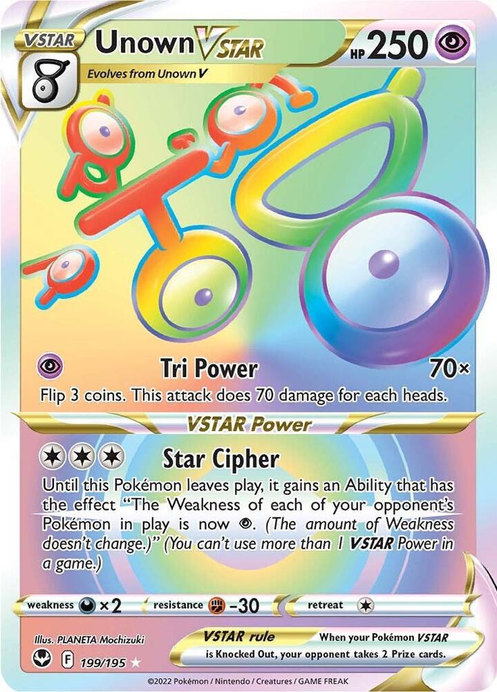 Unown VSTAR (Secret) | SWSH12: Silver Tempest #199/195