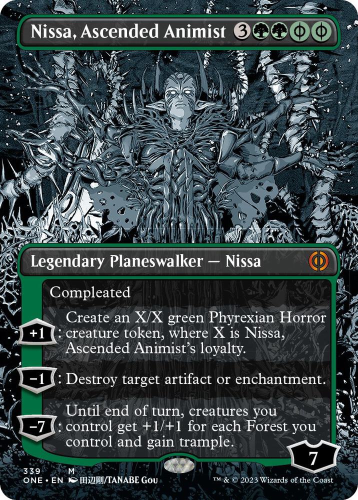 Nissa, Ascended Animist (Borderless) | Phyrexia: All Will Be One #339