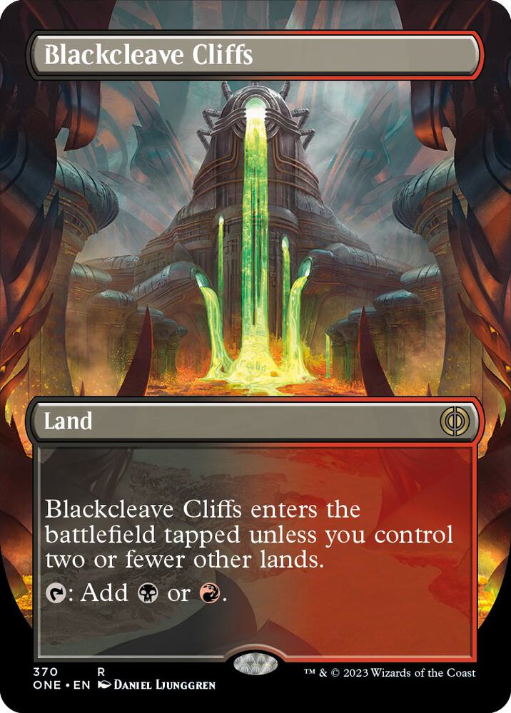 Blackcleave Cliffs (Borderless) | Phyrexia: All Will Be One #370