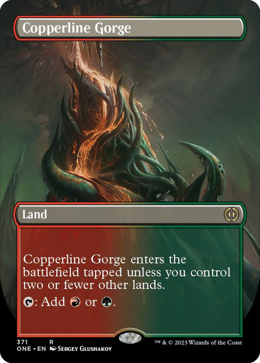 Copperline Gorge (Borderless) | Phyrexia: All Will Be One #371