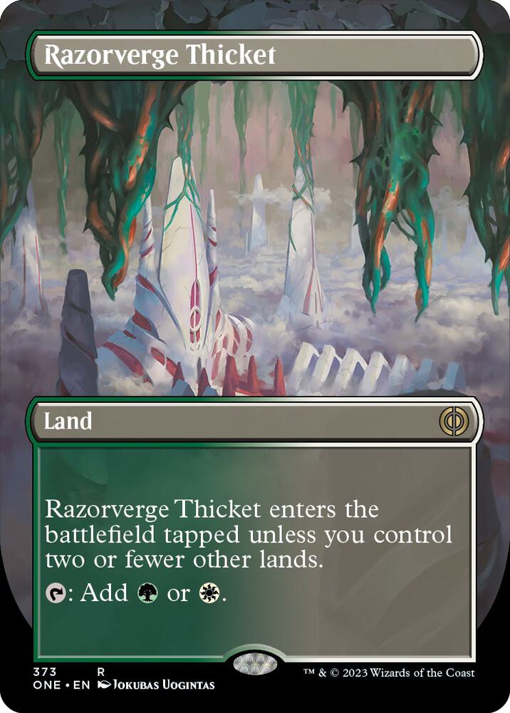 Razorverge Thicket (Borderless) | Phyrexia: All Will Be One #373