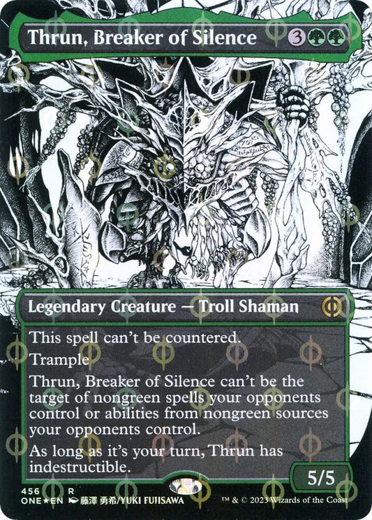 Thrun, Breaker of Silence (Borderless) (Step-and-Compleat Foil) | Phyrexia: All Will Be One #456