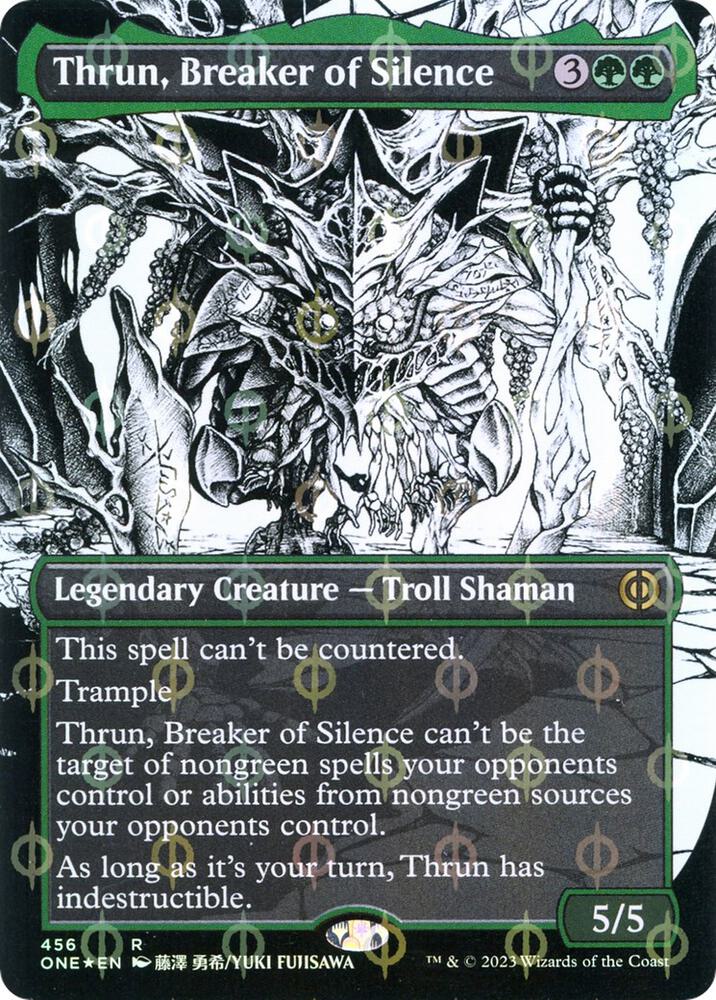 Thrun, Breaker of Silence (Borderless) (Step-and-Compleat Foil) | Phyrexia: All Will Be One #456