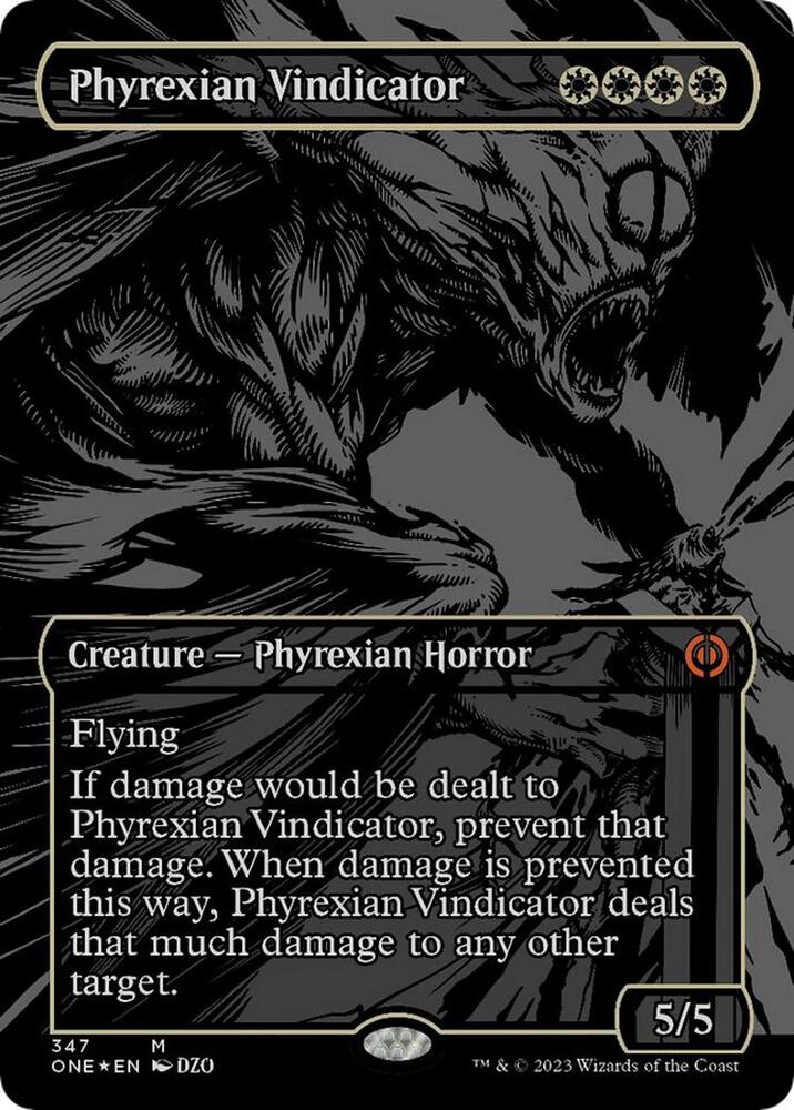 Phyrexian Vindicator (Oil Slick Raised Foil) | Phyrexia: All Will Be One #347