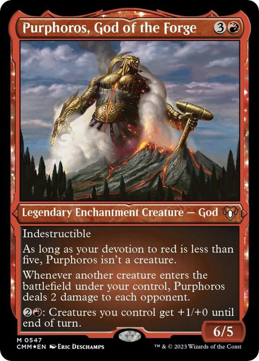 Purphoros, God of the Forge (Foil Etched) | Commander Masters #547