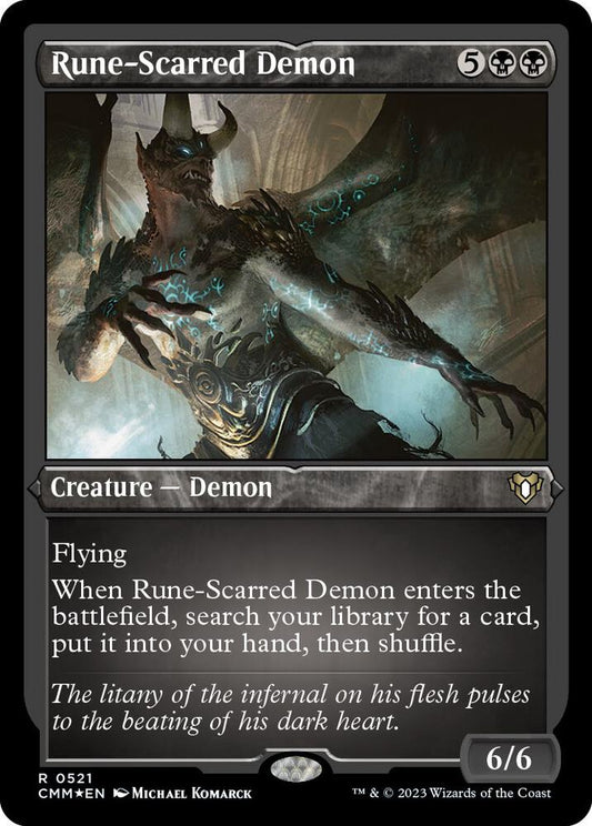 Rune-Scarred Demon (Foil Etched) | Commander Masters #521