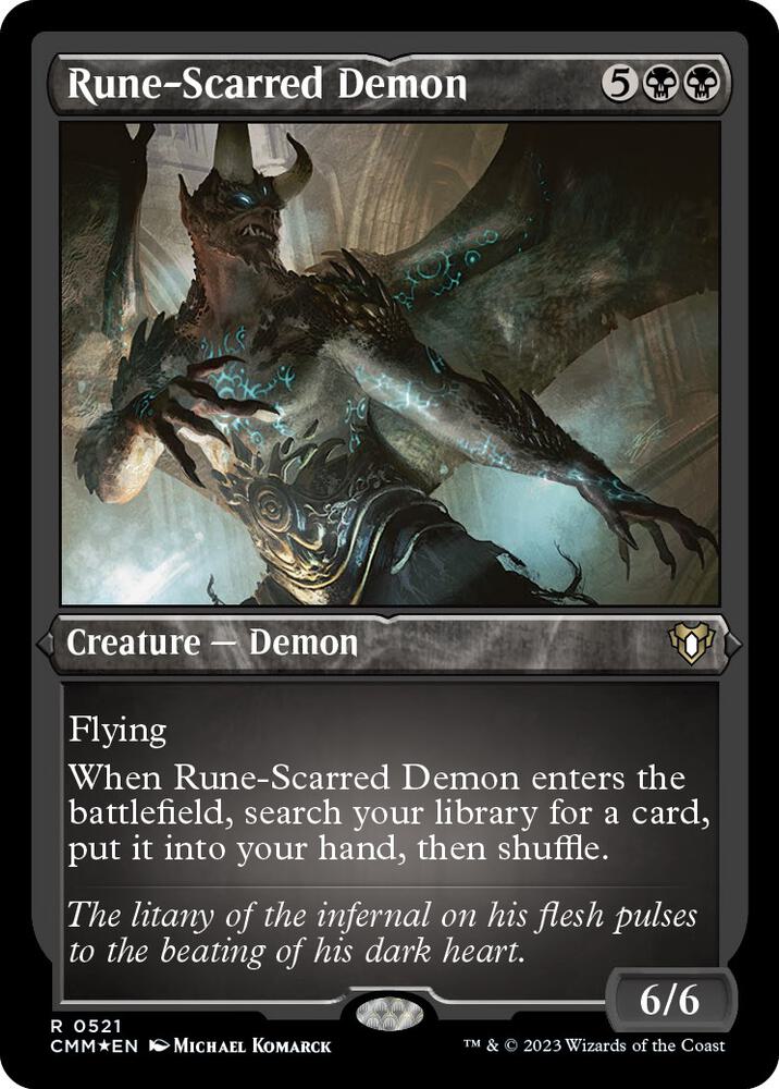 Rune-Scarred Demon (Foil Etched) | Commander Masters #521