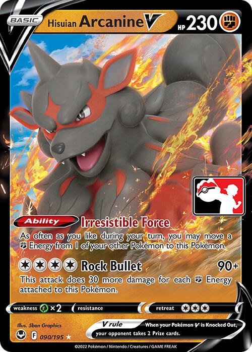 Hisuian Arcanine V - 090/195 | Prize Pack Series Cards #090/195