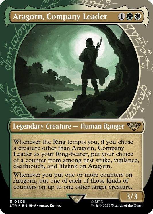 Aragorn, Company Leader (Showcase) (Surge Foil) | Universes Beyond: The Lord of the Rings: Tales of Middle-earth #808