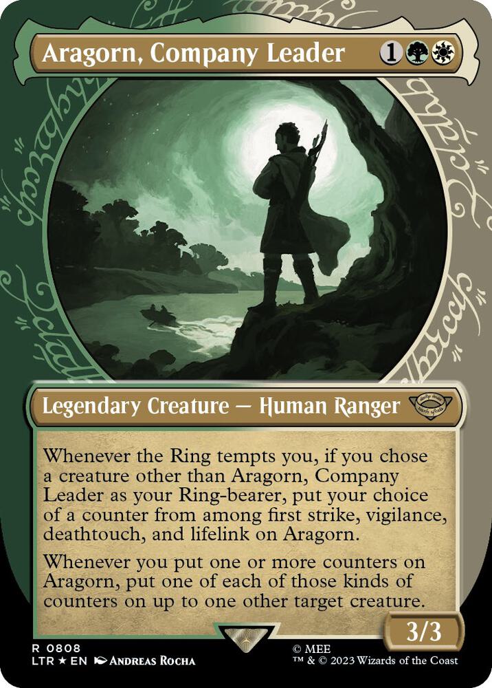 Aragorn, Company Leader (Showcase) (Surge Foil) | Universes Beyond: The Lord of the Rings: Tales of Middle-earth #808