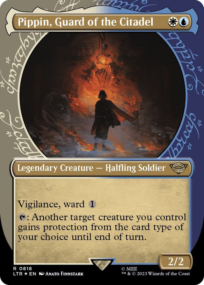 Pippin, Guard of the Citadel (Showcase) (Surge Foil) | Universes Beyond: The Lord of the Rings: Tales of Middle-earth #818