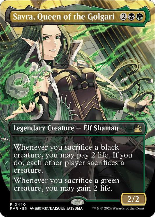 Savra, Queen of the Golgari (Anime Borderless) | Ravnica Remastered #440