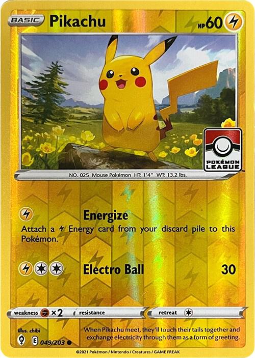 Pikachu - 049/203 (Pokemon League) | League & Championship Cards #049/203