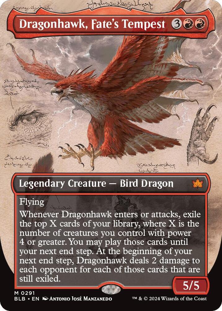 Dragonhawk, Fate's Tempest (Borderless) | Bloomburrow #291