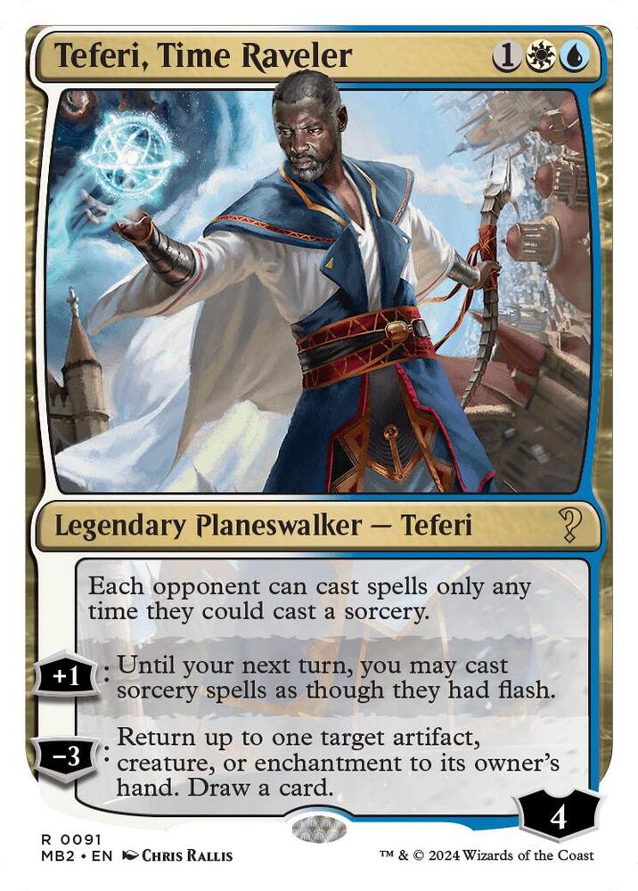Teferi, Time Raveler (White Border) | Mystery Booster 2 #91