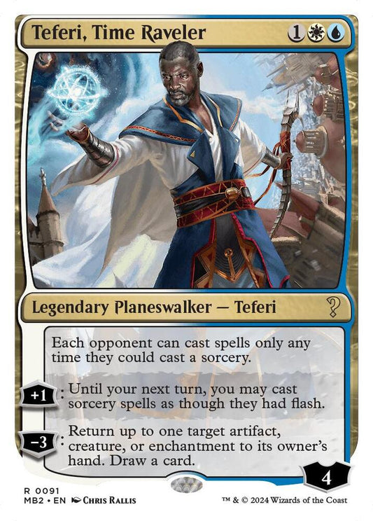 Teferi, Time Raveler (White Border) | Mystery Booster 2 #91