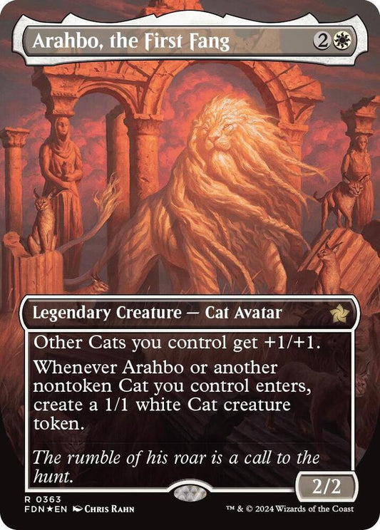 Arahbo, the First Fang (Borderless) (Mana Foil) | Foundations #363