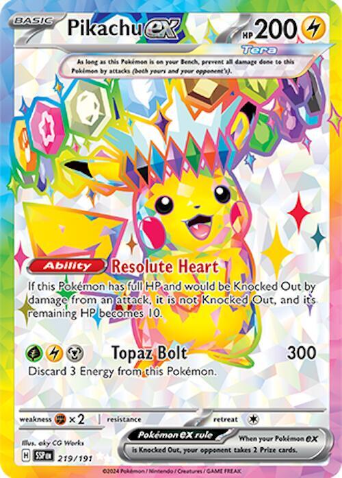 Pikachu ex - 219/191 | SV08: Surging Sparks #219/191