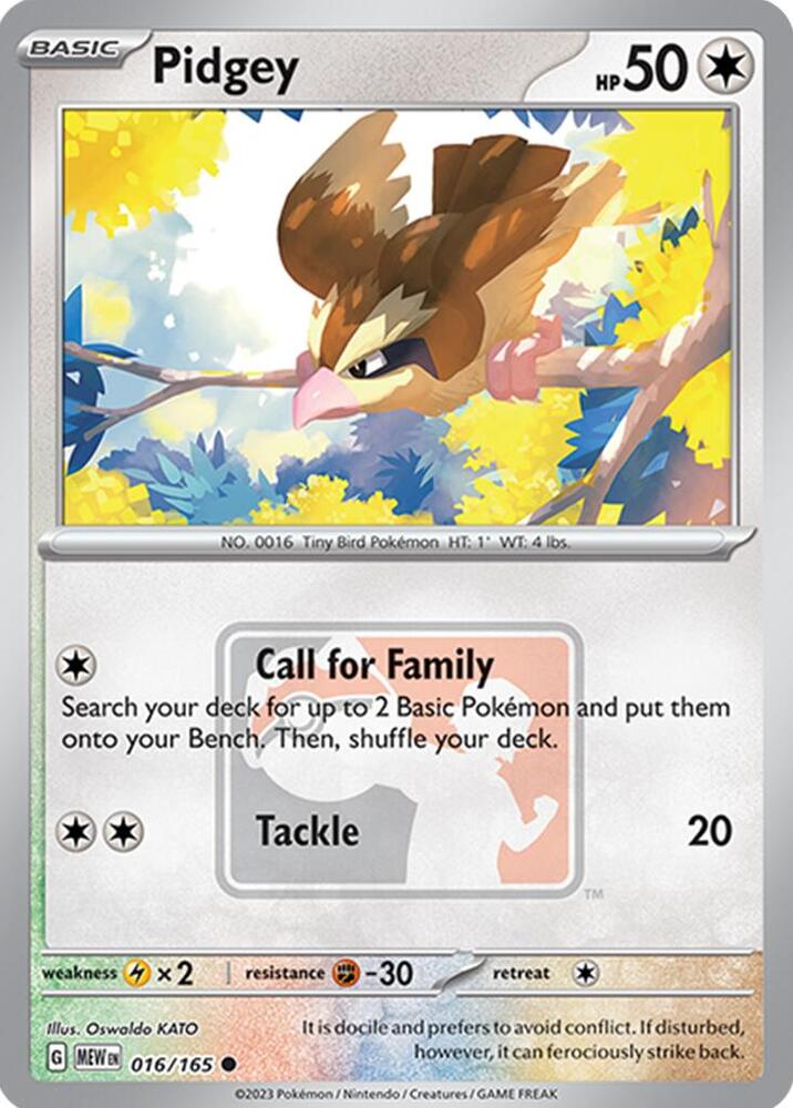 Pidgey - 016/165 (League Promo) | League & Championship Cards #016/165