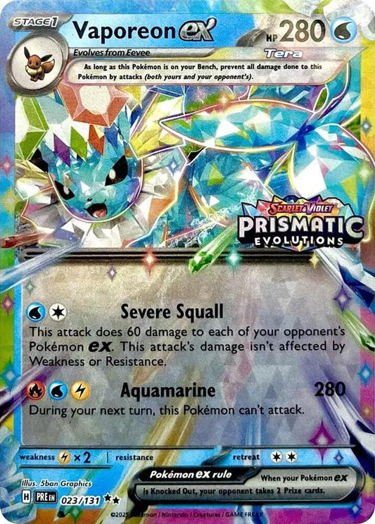 Vaporeon ex - 023/131 (Prismatic Evolutions Stamp) | Miscellaneous Cards & Products #023/131