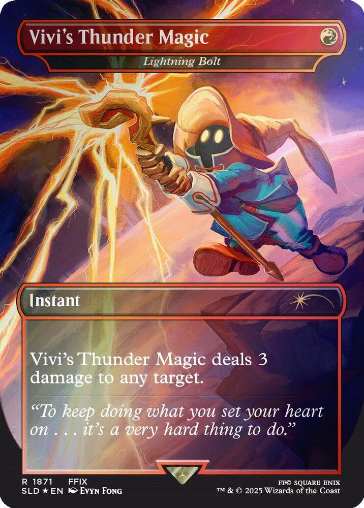 Vivi's Thunder Magic - Lightning Bolt (Rainbow Foil) | Secret Lair Drop Series #1871