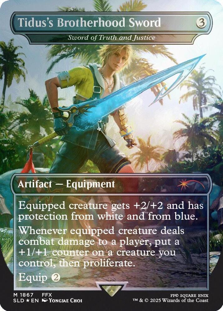 Tidus's Brotherhood Sword - Sword of Truth and Justice (Rainbow Foil) | Secret Lair Drop Series #1867