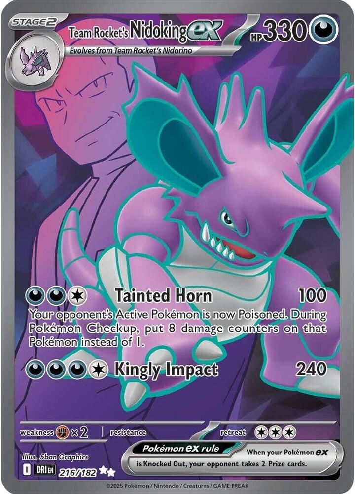 Team Rocket's Nidoking ex - 216/182 | SV10: Destined Rivals #216/182