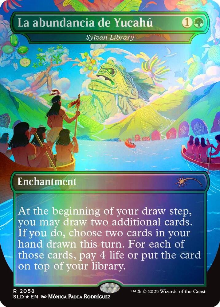 La abundancia de Yucahú - Sylvan Library (Rainbow Foil) | Secret Lair Drop Series #2058