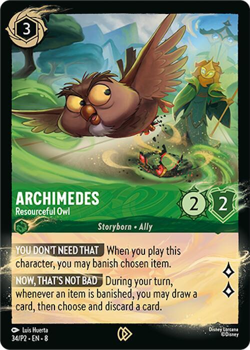Archimedes - Resourceful Owl | Disney Lorcana Promo Cards #34