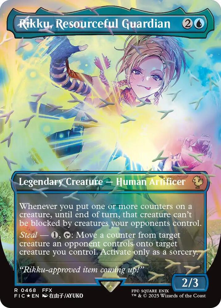 Rikku, Resourceful Guardian (Borderless) (Chocobo Track Foil) | Commander: FINAL FANTASY #468