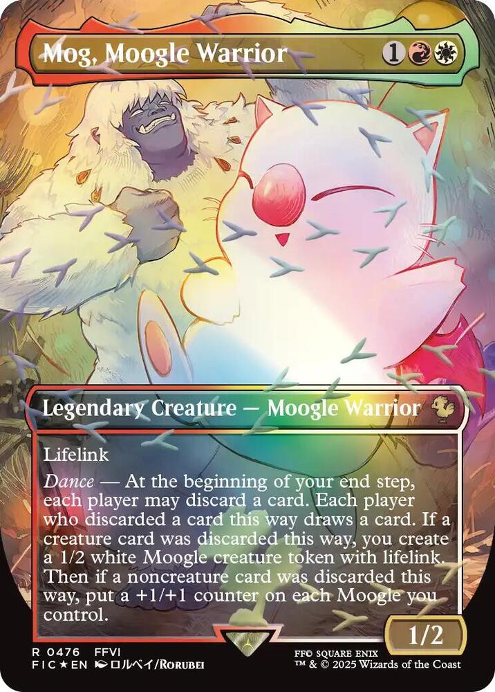 Mog, Moogle Warrior (Borderless) (Chocobo Track Foil) | Commander: FINAL FANTASY #476