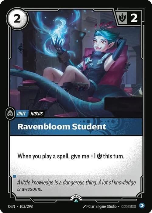 Ravenbloom Student | Riftbound Organized Play Promotional Cards #103/298